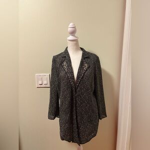 Alberto Makali lightweight embellished boucle knit  jacket XL gray